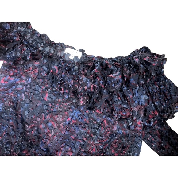 IRO designer avant garde feminine batik one shoulder long sleeve sz 42 - Picture 6 of 10